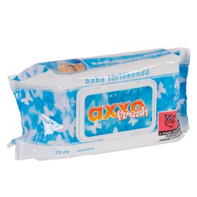   MINTAKARTON 8 csomag AXXO-FRESH 72 db-os POP-UP kupakos babatörlőkendő - nedves törlőkendő -  popsitörlő